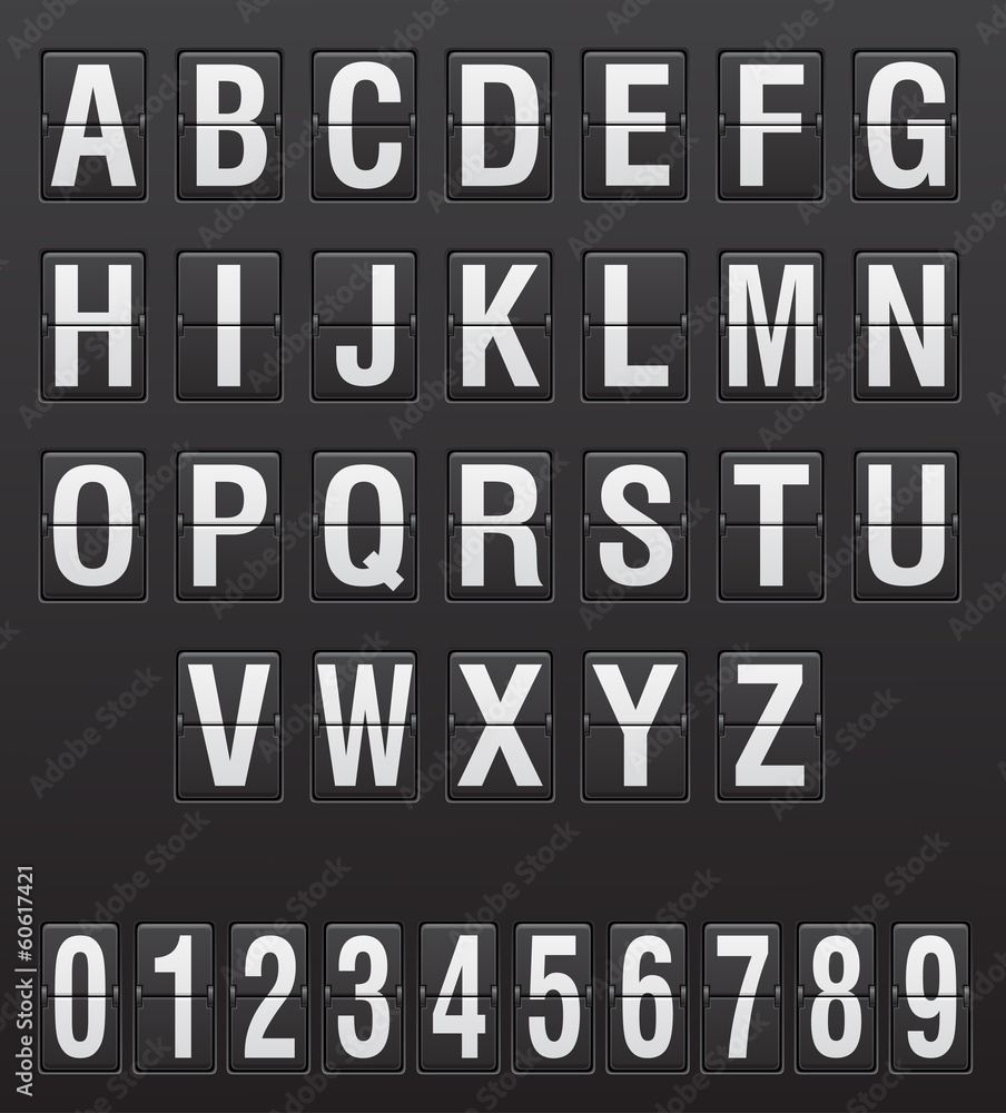 scoreboard english letters and digits vector illustration scoreboard english letters and digits vector illustration