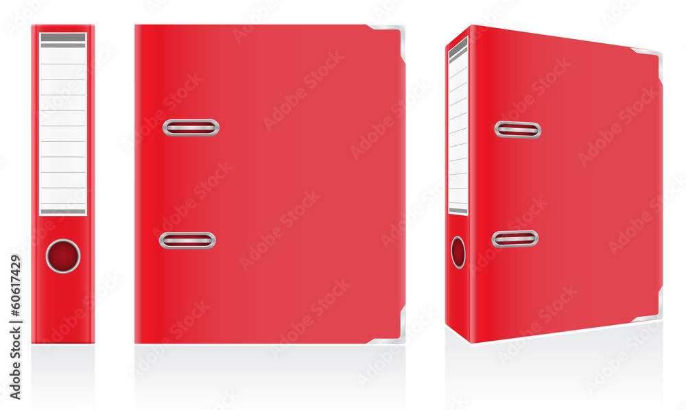 folder red binder metal rings for office vector illustration folder red binder metal rings for office vector illustration