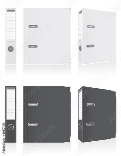 folder black and white binder metal rings for office vector illu