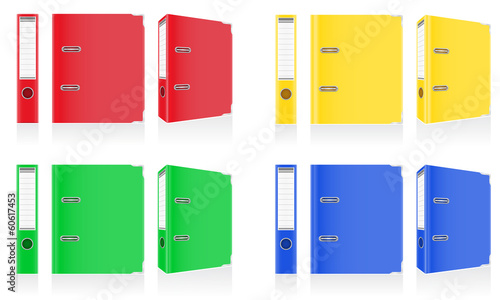 folder colors binder metal rings for office vector illustration