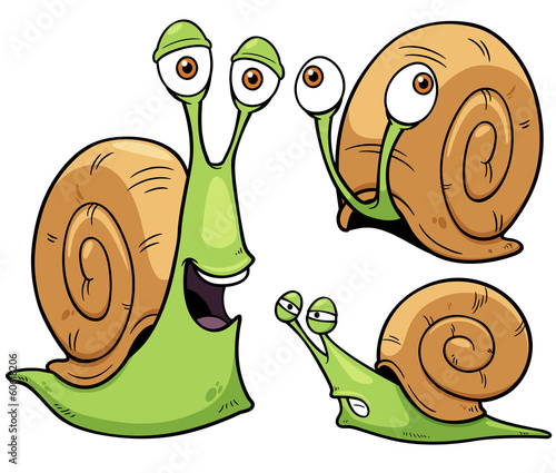 Vector illustration of Snail cartoon
