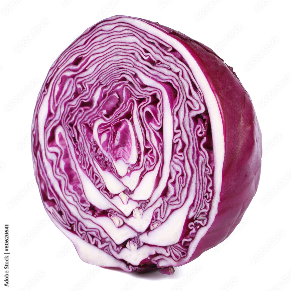 half a head of red cabbage isolated on white background half a head of red cabbage isolated on white background