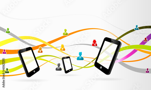 Business network concept abstract vector illustration