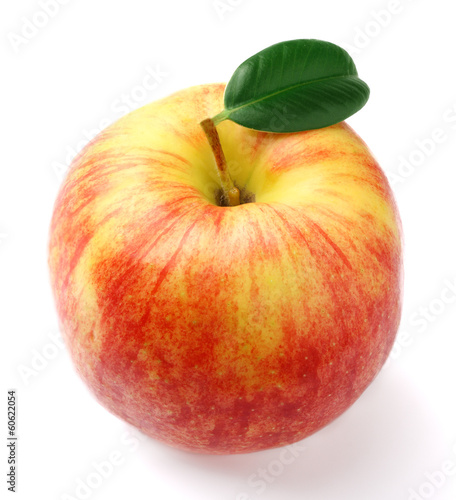 Red apple with leaf