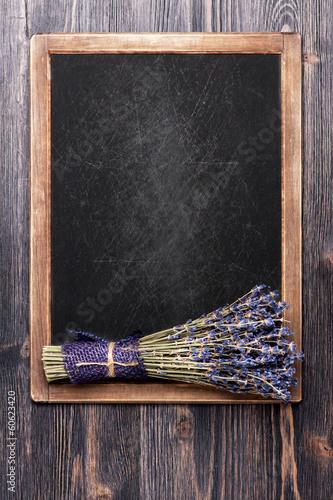 Lavender and vintage chalk board menu