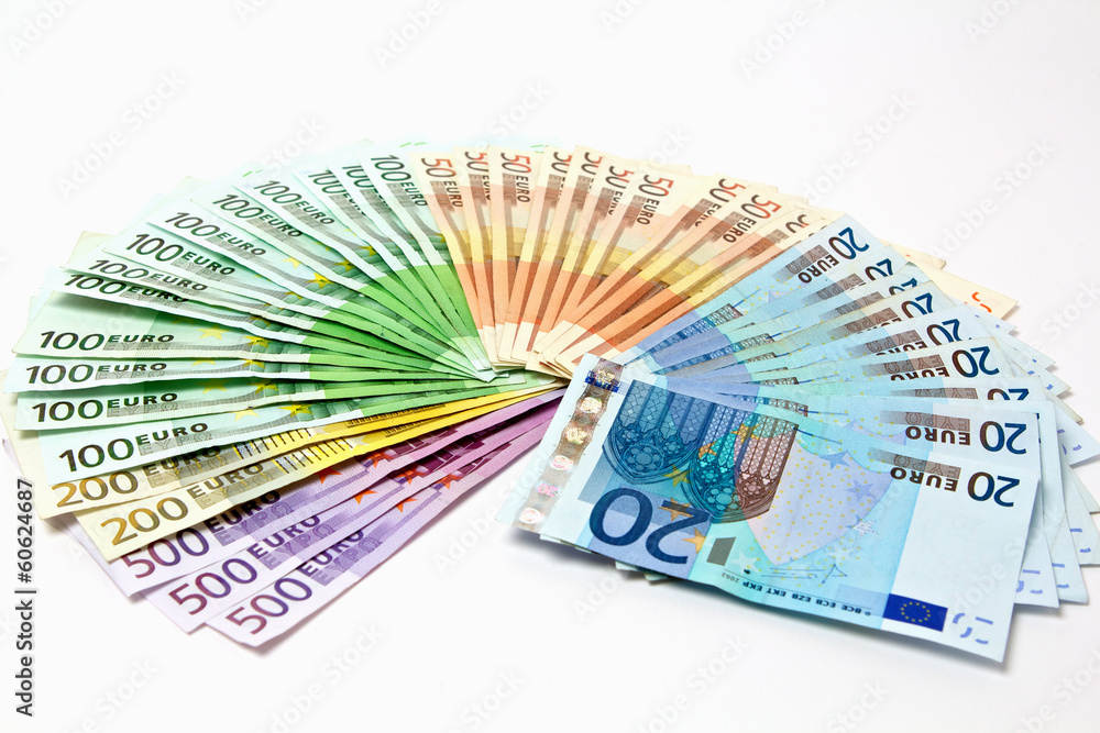 Geld Fächer aus verschiedenen Euroscheinen 500 200 100 50 20 Geld Fächer aus verschiedenen Euroscheinen 500 200 100 50 20