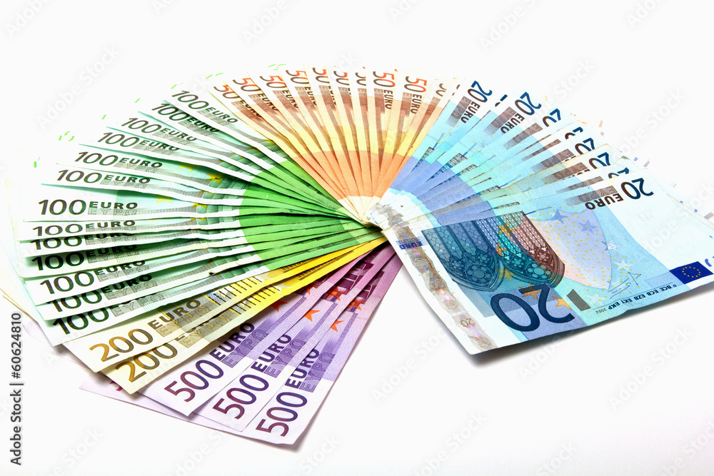 Geld Fächer aus verschiedenen Euroscheinen 500 200 100 50 20 Geld Fächer aus verschiedenen Euroscheinen 500 200 100 50 20