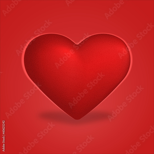 Wallpaper Mural Red heart illustration isolated on red background. Torontodigital.ca