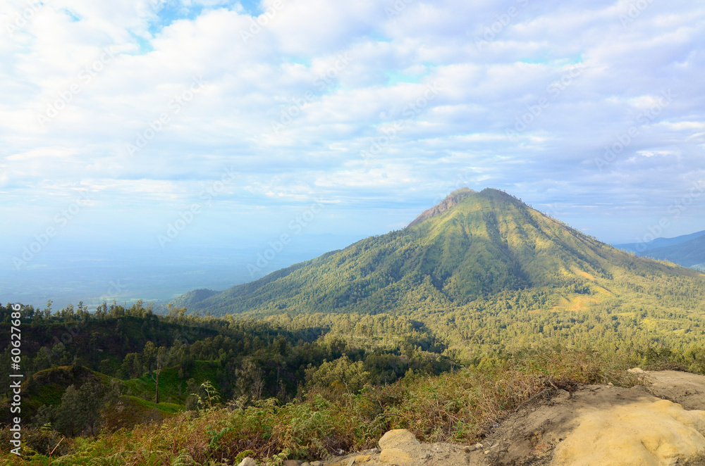 Fototapeta premium Volcano Ranti. View from the volcano Ijen. Java. Indonesia.
