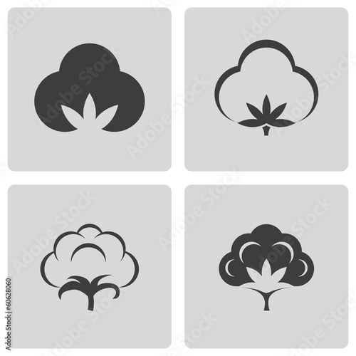 Vector black cotton icons set