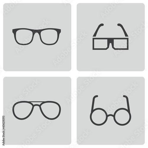Vector black glasses icons set
