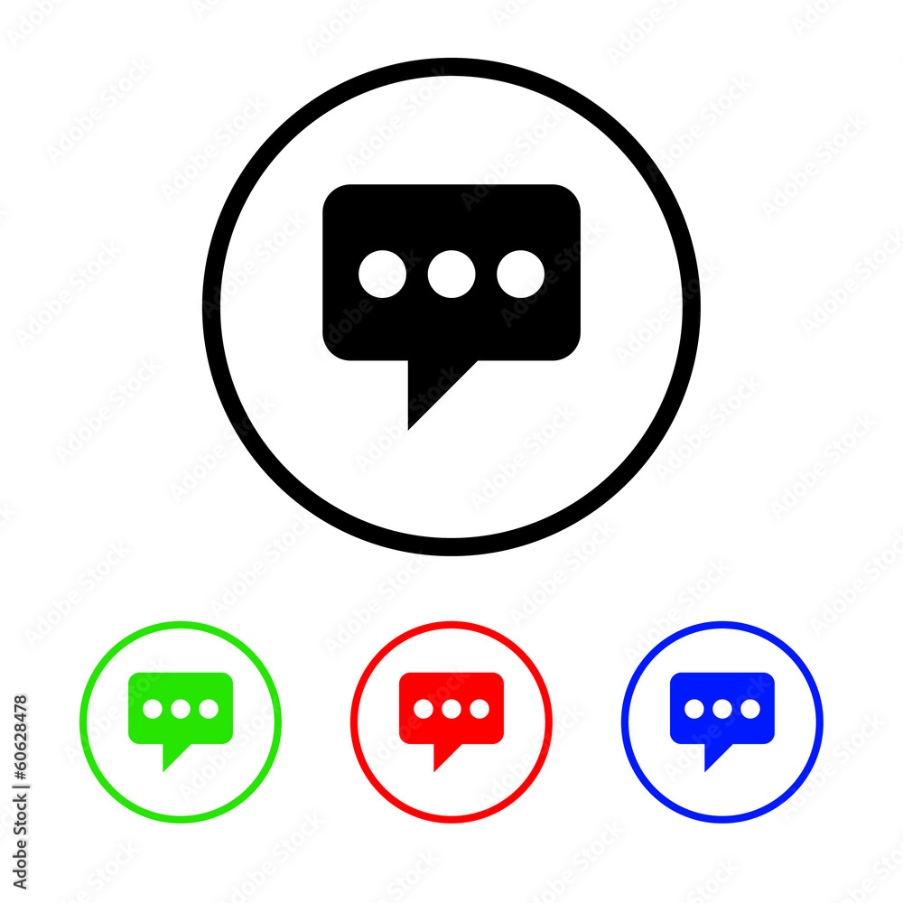 Messaging Icon Illustration with Four Color Variations Messaging Icon Illustration with Four Color Variations