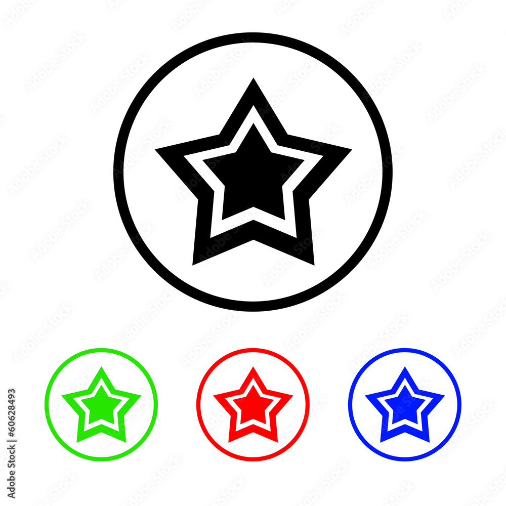 Obraz premium Star Icon Illustration with Four Color Variations