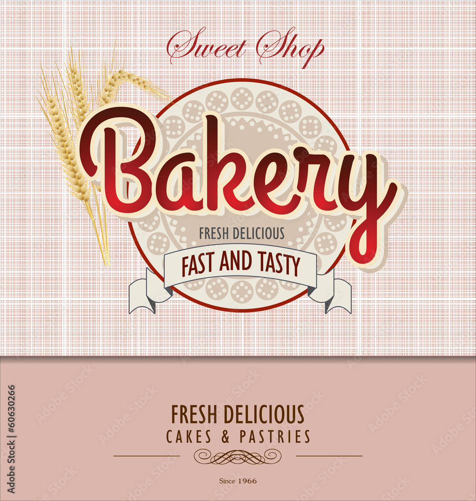 Obraz premium Bakery retro poster