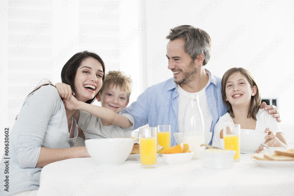 breakfast for an happy family
