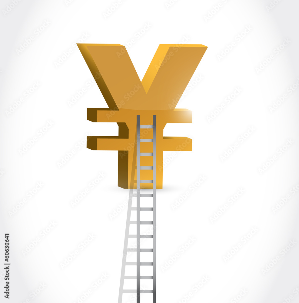Obraz premium stairs to yen currency symbol illustration