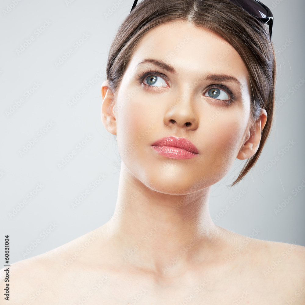 Beautiful young woman beauty close up face portrait Beautiful young woman beauty close up face portrait