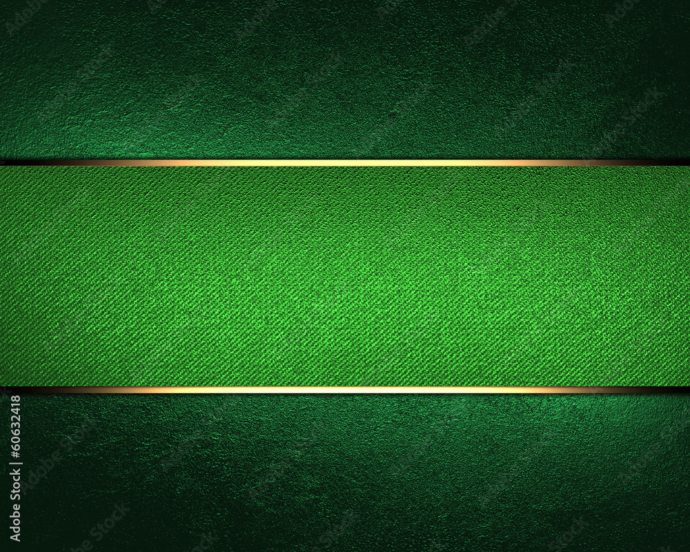 Design template. Green background with green ribbon Stock Illustration