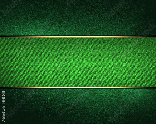 Design template. Green background with green ribbon