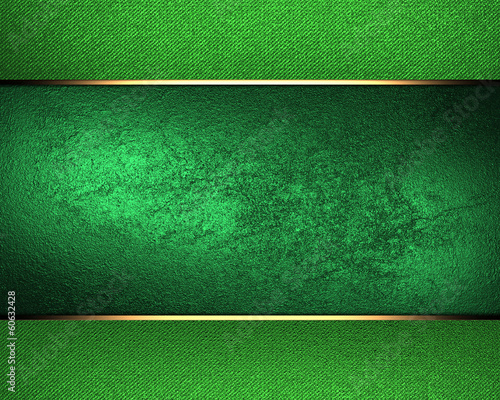 Design template. Green background with green ribbon