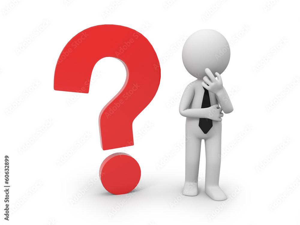3d character with a red question mark 3d character with a red question mark