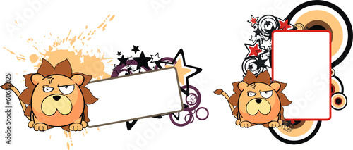 lion cartoon ball copyspace