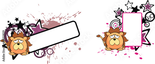 lion ball cartoon copyspace vector