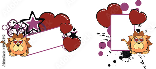lion cartoon inlove copyspace