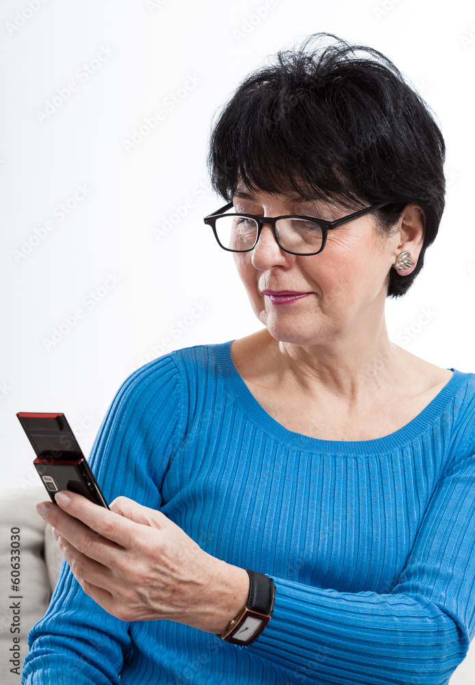 Elder woman with cellphone Elder woman with cellphone