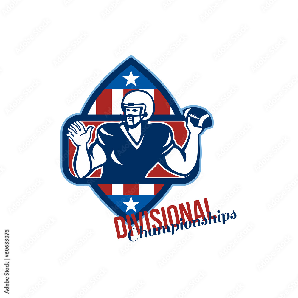 American Football Quarterback Divisional Championships Retro American Football Quarterback Divisional Championships Retro