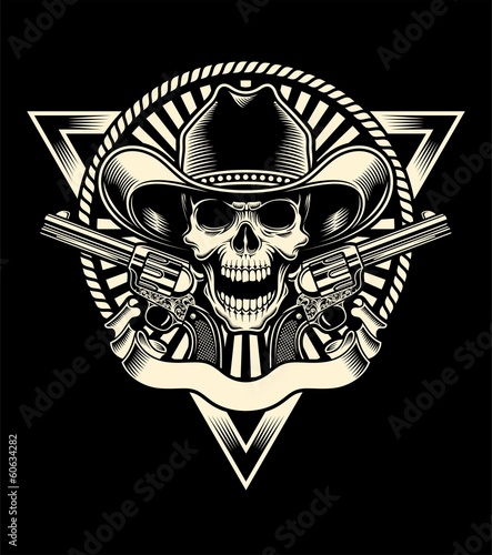 Sheriff Skull With Revolver