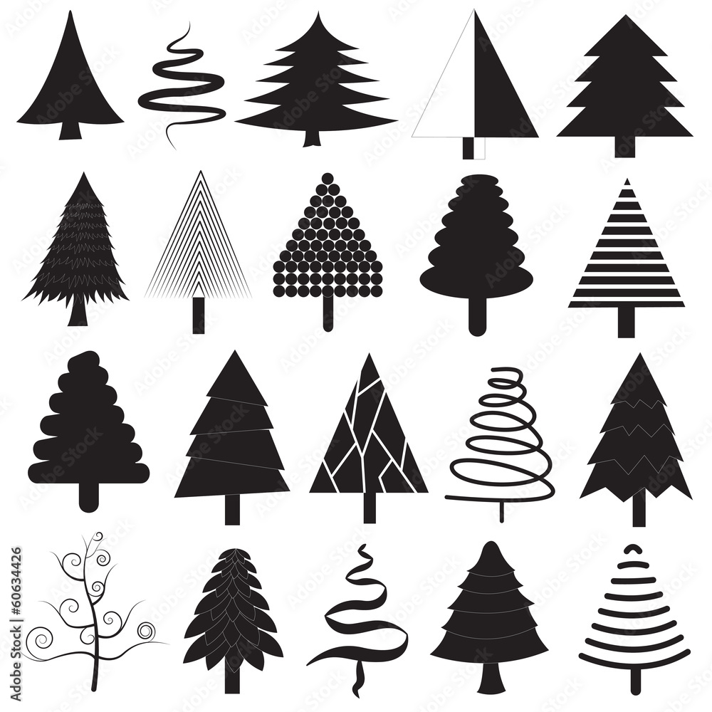 Obraz premium Christmas Trees Vector Collection