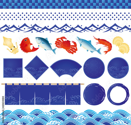 海まつり　海鮮　居酒屋　広告　イラスト