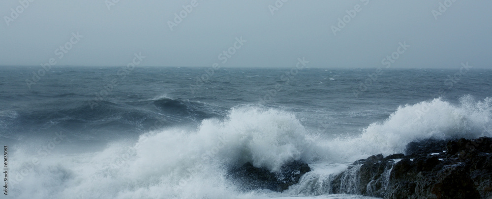 Waves crashing in a very rough sea