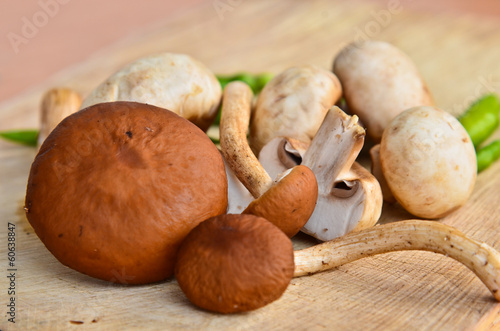 Fresh brown mushrooms