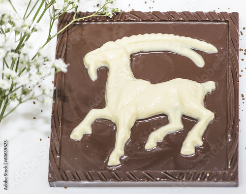 Black and white chocolate with the zodiac sign
