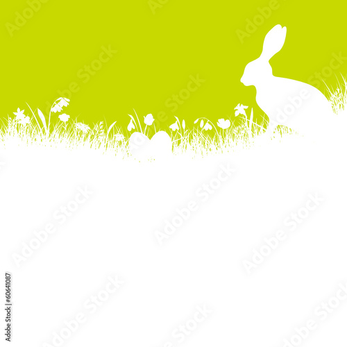 Easter Background Bunny Flowermeadow Eggs Green
