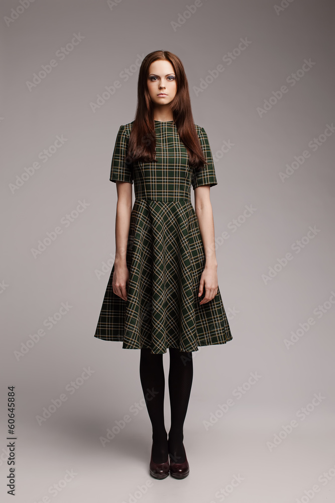 beautiful girl in fashionable dress. Portrait of a girl in the s beautiful girl in fashionable dress. Portrait of a girl in the s