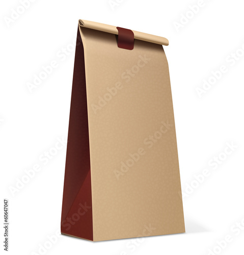 Paper Bag isolated on white. Vector Illustration