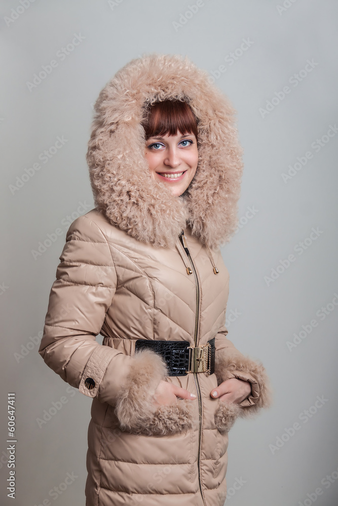 Girl in a hooded jacket