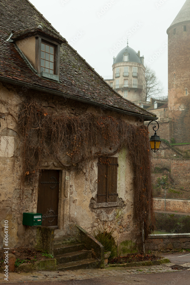 An old part of the Semur-en-Auxois.  France