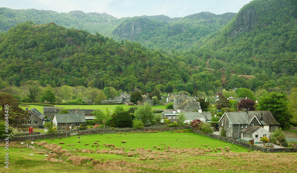 Village in Lake District, Cumbria. UK.