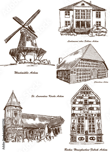 Stadtansichten Achim Gebäude historisch Architektur