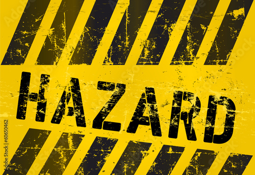 hazard Warning sign, worn and grungy, vector scalable eps 10