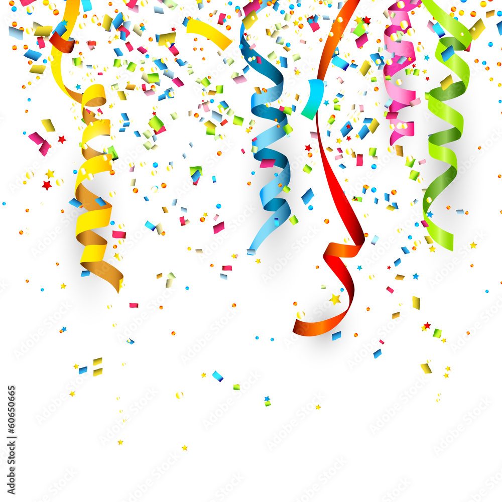 Birthday background with confetti - obrazy, fototapety, plakaty 