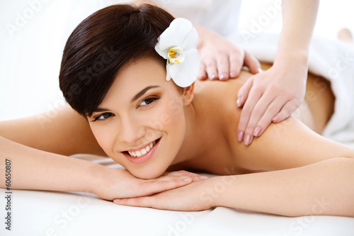 Spa Woman. Close-up of a Beautiful Woman Getting Spa Treatment.