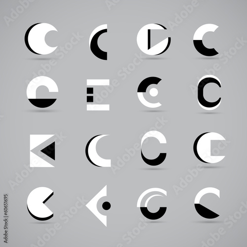 Unusual Letters Set - Isolated On Gray Background