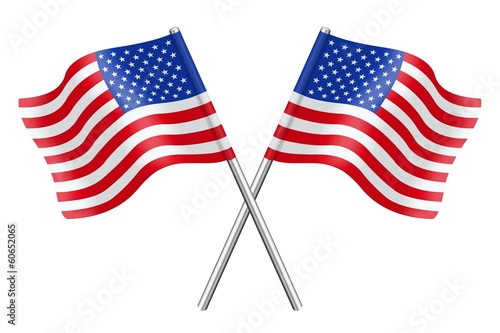 Two United States flags
