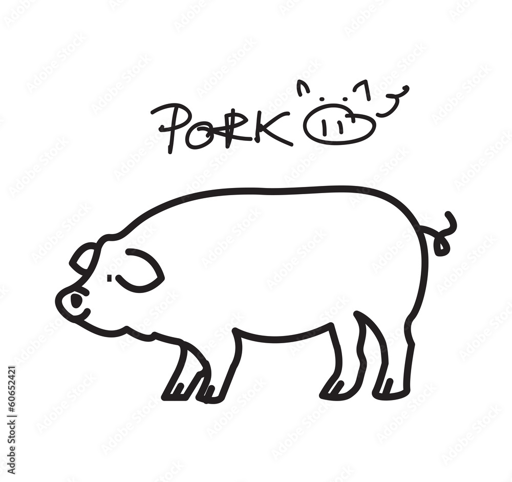 Vector and illustrator image of pig Vector and illustrator image of pig