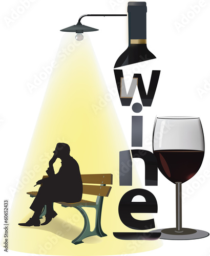 meditazione su una bottiglia di vino